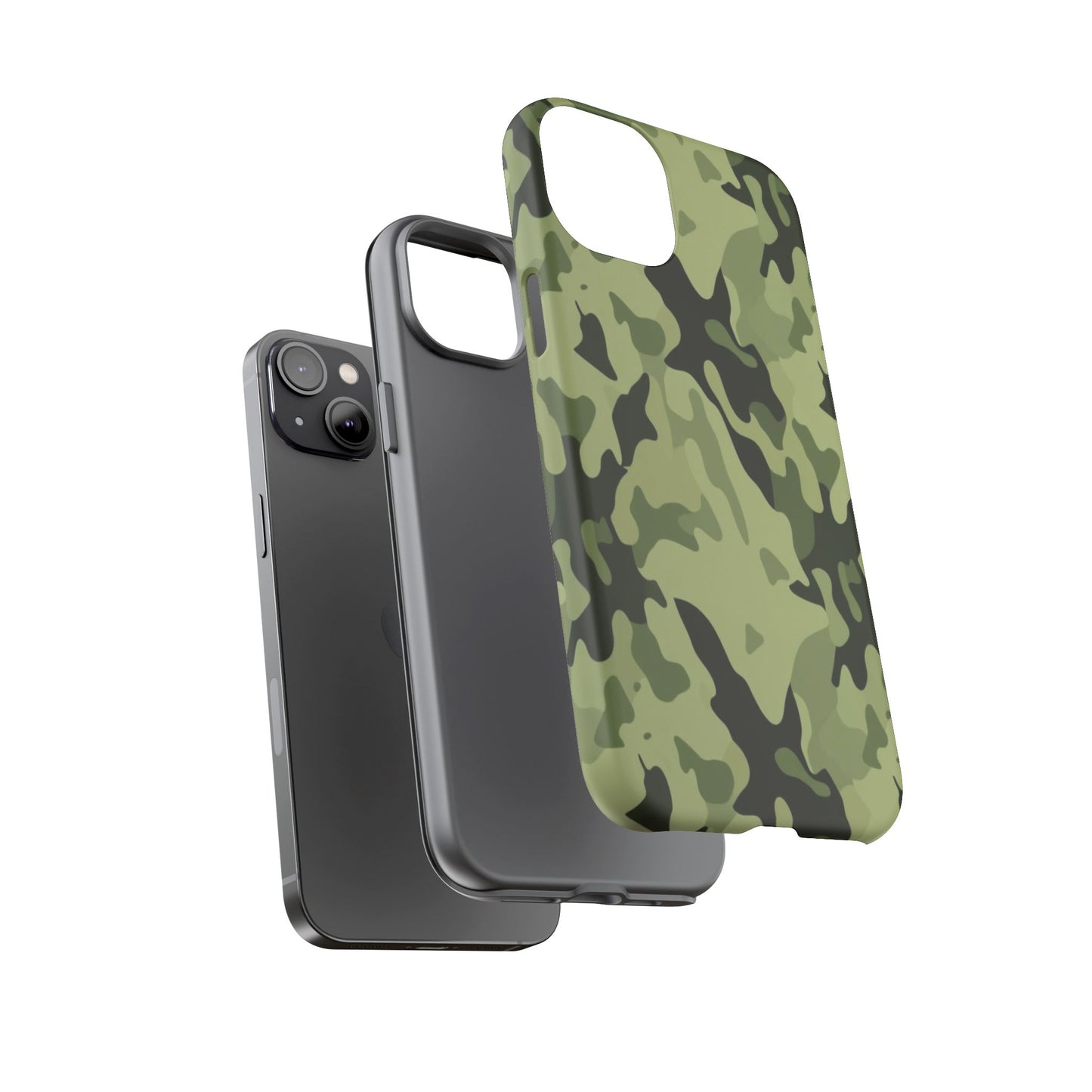 Camo Tough Phone Case — Military Green Protective iPhone Cover