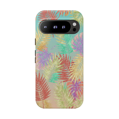 Tropical Palm Leaf Tough Phone Case – Colorful Pastel Botanical Protection