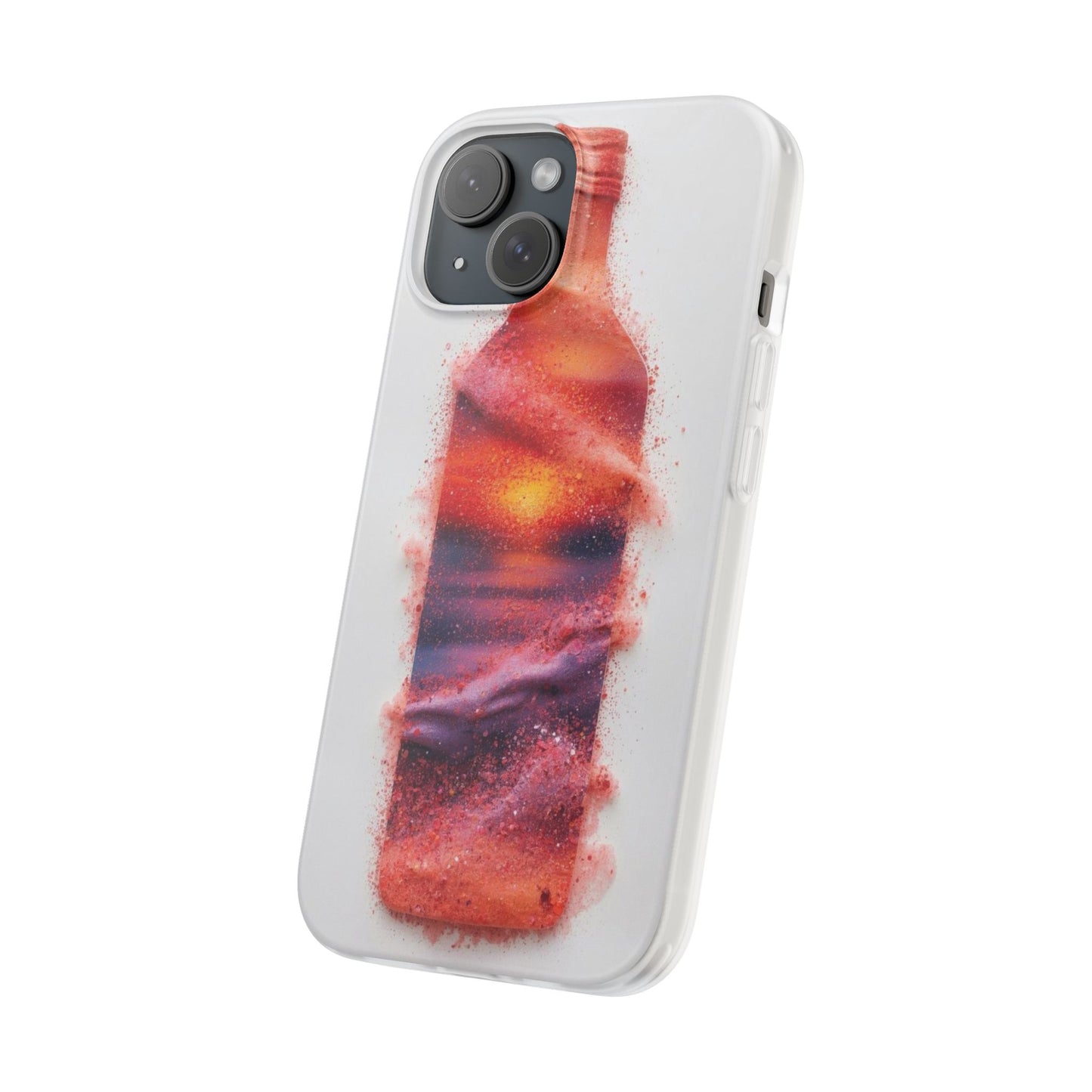 Galaxy Bottle Phone Case — Abstract Cosmic Beverage Design Flexible Case