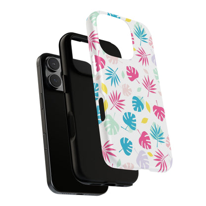 Tropical Leaf Phone Case — Colorful Pastel Monstera & Palm iPhone Case