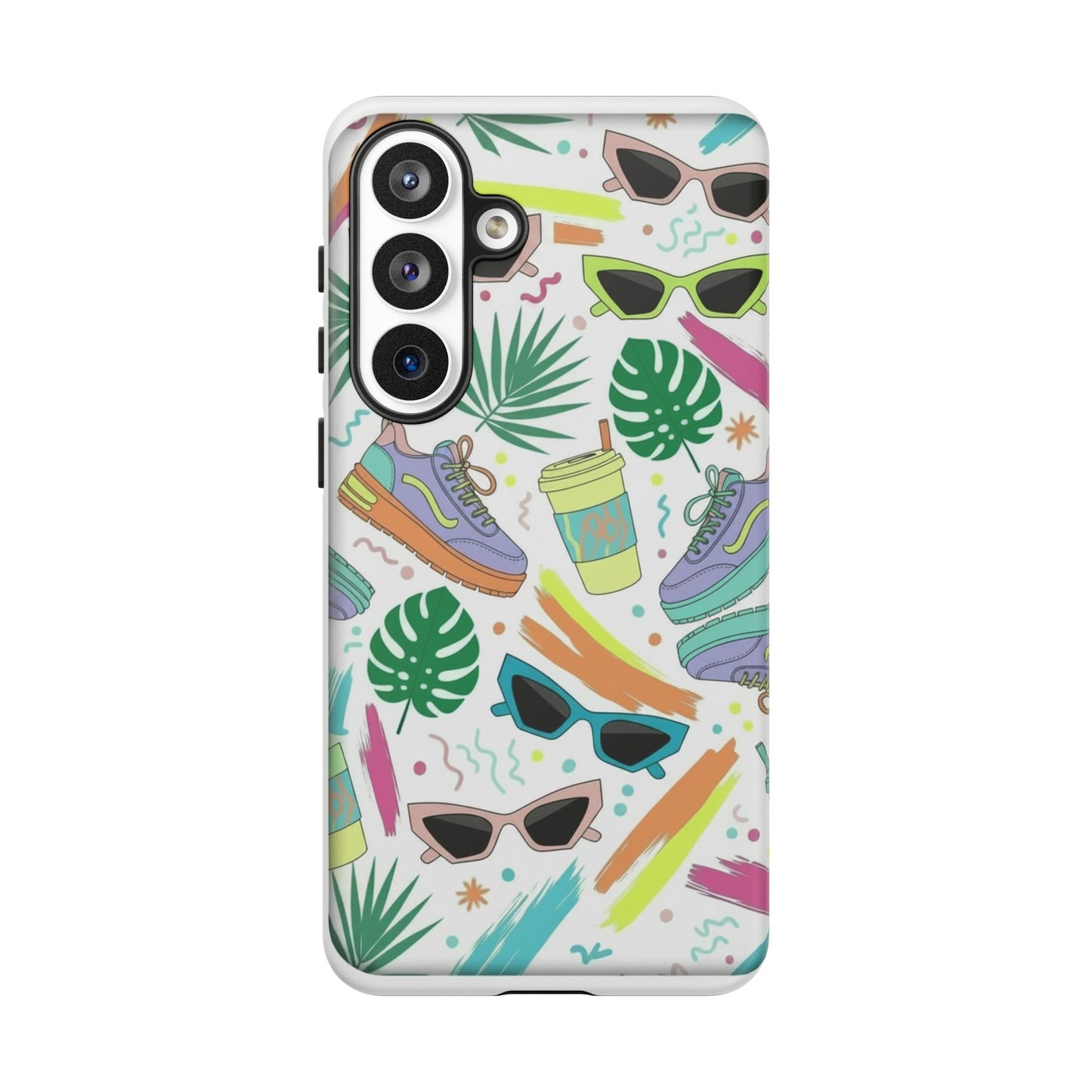 Tough Cases — Colorful Retro Sneakers & Sunglasses Phone Case