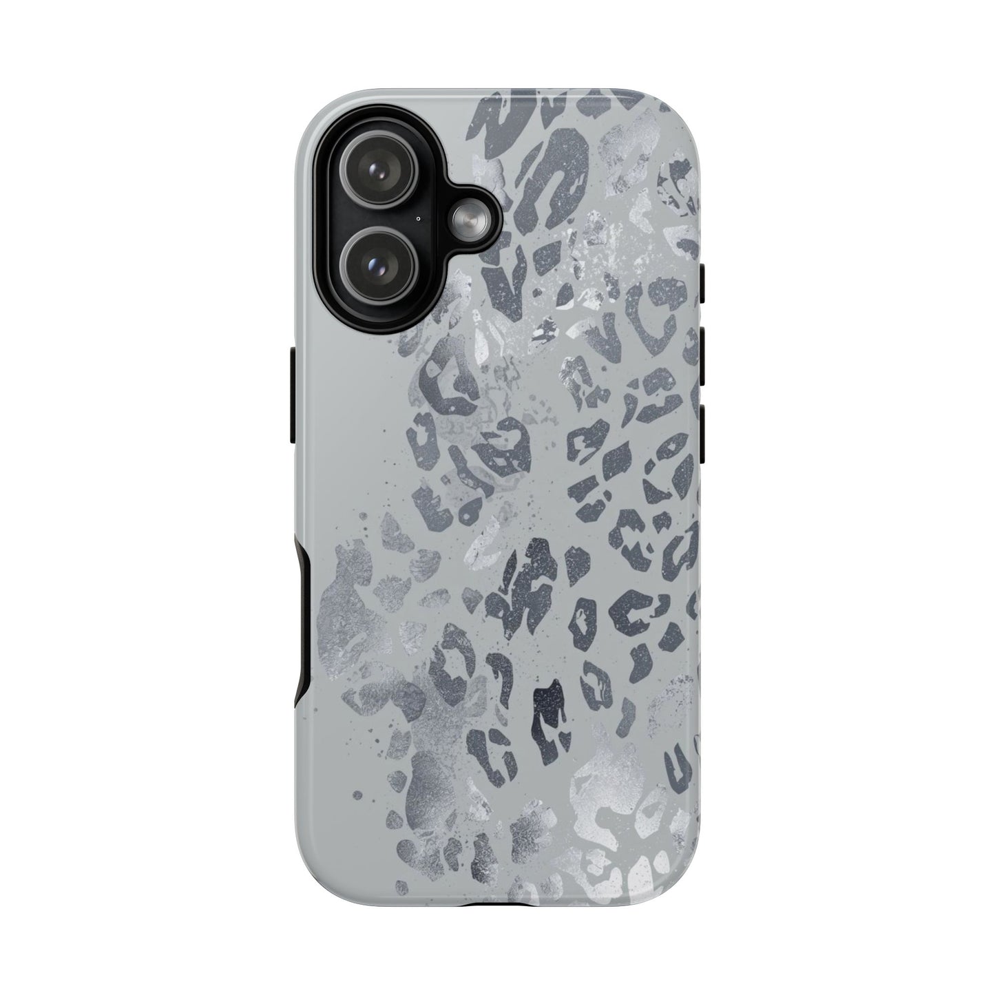 Gray Leopard Print Tough Phone Case