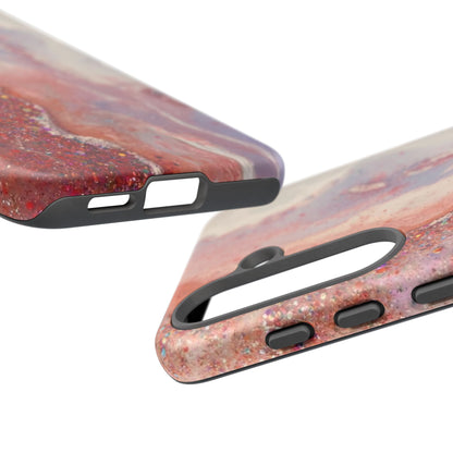 Marbled Rose Gold Galaxy Phone Case — Protective Tough Case