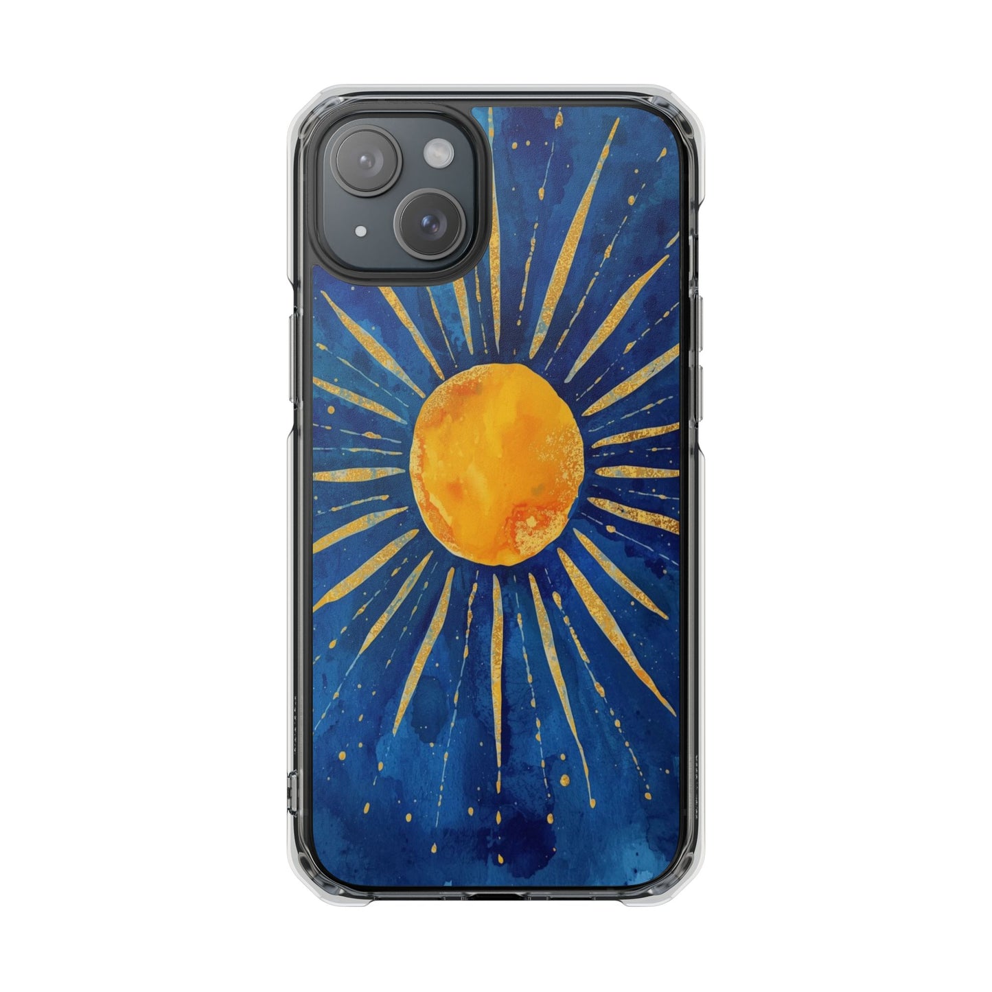 Sunburst Sky Magnetic Clear Phone Case — Protective Artistic Sun Design