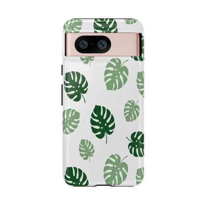 Monstera Leaf Phone Case — Tropical Green Pattern Tough Case