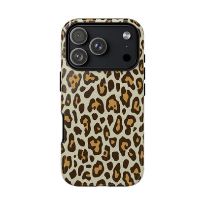 Leopard Print Tough Phone Case — Durable Protective Animal Print Case