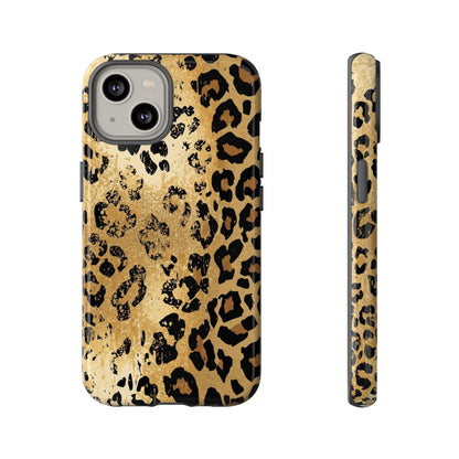 Leopard Print Tough Phone Case — Durable Protective iPhone Cover