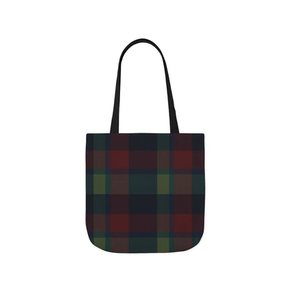 Plaid Canvas Tote Bag — Dark Autumn Tartan Market Tote