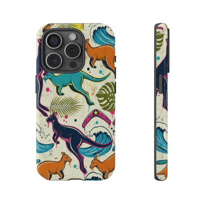 Tough Cases — Colorful Surfing Kangaroo Phone Case
