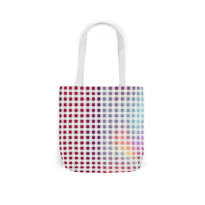 Checkerboard Rainbow Tote Bag — Colorful Gingham Canvas Tote