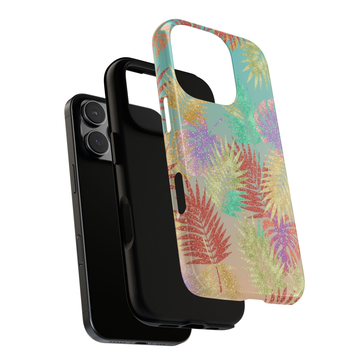 Tropical Palm Leaf Tough Phone Case – Colorful Pastel Botanical Protection