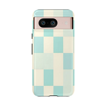 Pastel Checkerboard Tough Case – Mint & Cream Protective Phone Cover
