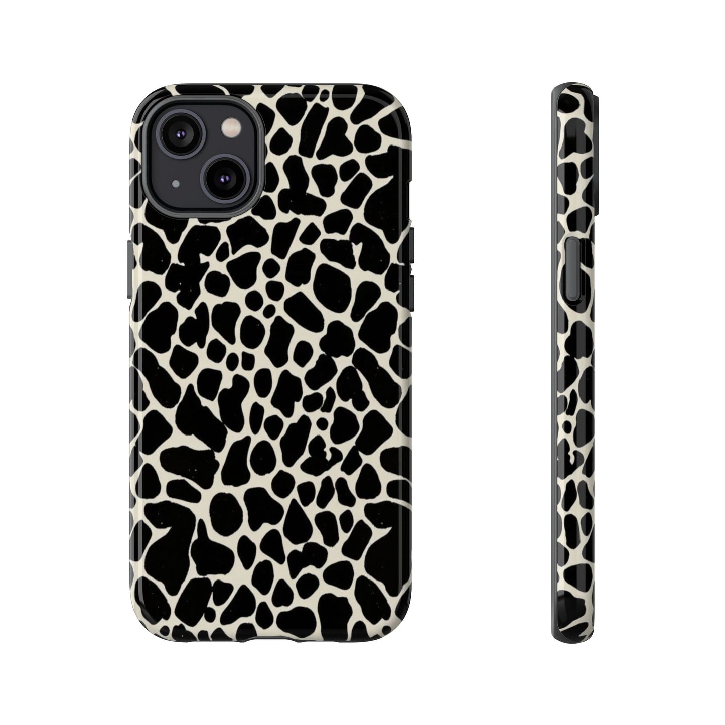 Black and White Cowhide Phone Case — Protective Tough Case