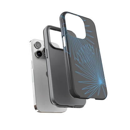 Blue Dandelion Burst Tough Phone Case — Protective Floral iPhone Cover