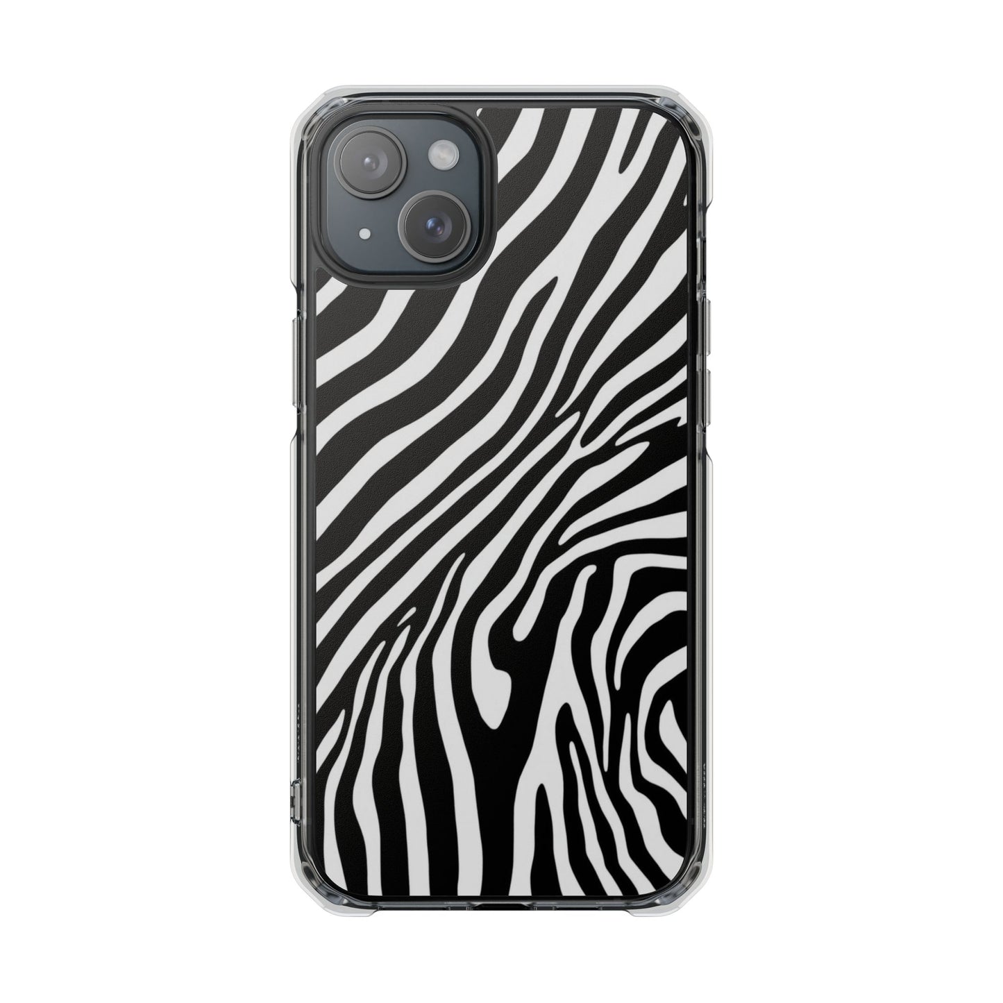 Zebra Print Clear Magnetic Phone Case — Impact-Resistant iPhone Cover