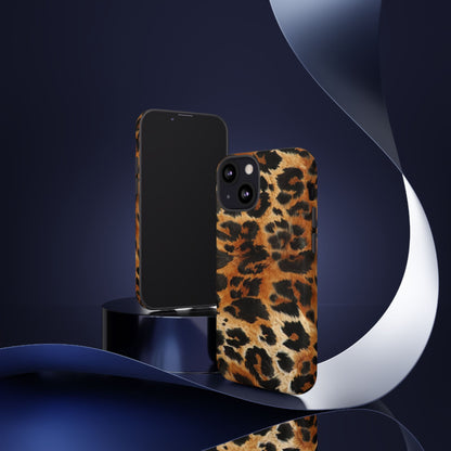 Leopard Print Tough Phone Case – Rugged Protective iPhone Cover
