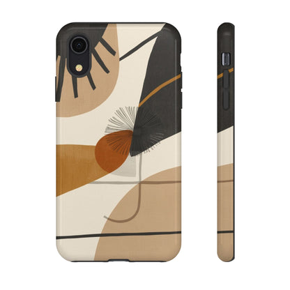 Abstract Earth Tone Phone Case — Mid-Century Minimalist Tough Case