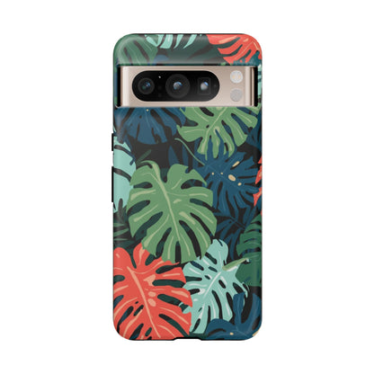 Tropical Monstera Phone Case — Colorful Leaf Protective Tough Case