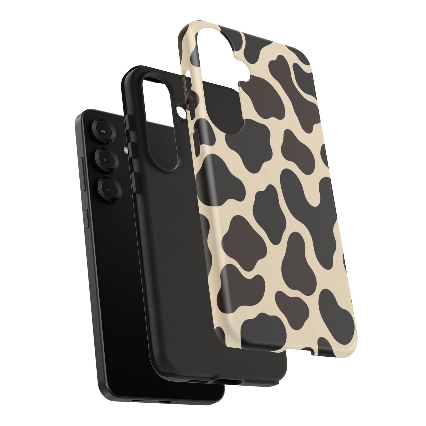 Cow Print Phone Case — Black & Cream Protective  Case