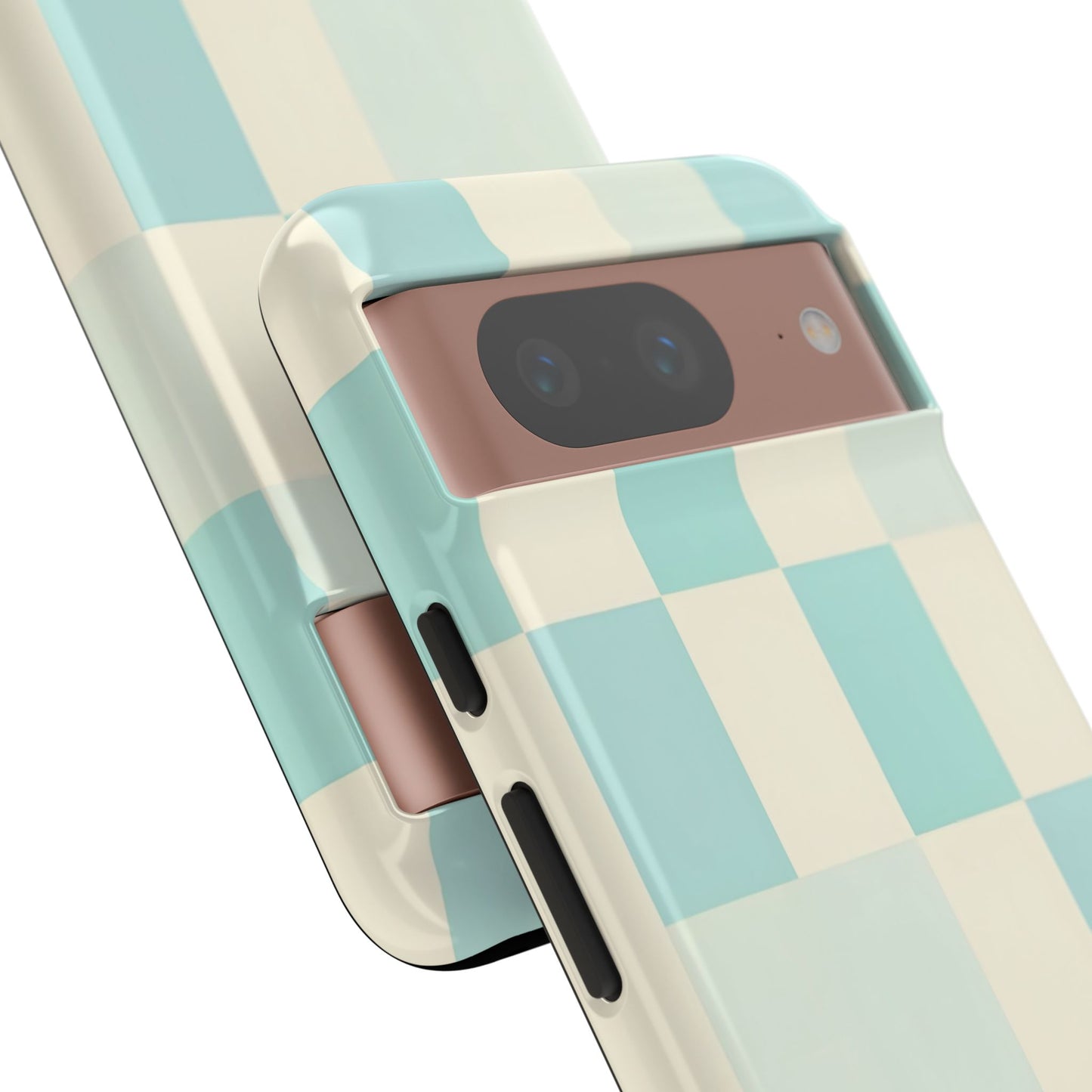 Pastel Checkerboard Tough Case – Mint & Cream Protective Phone Cover