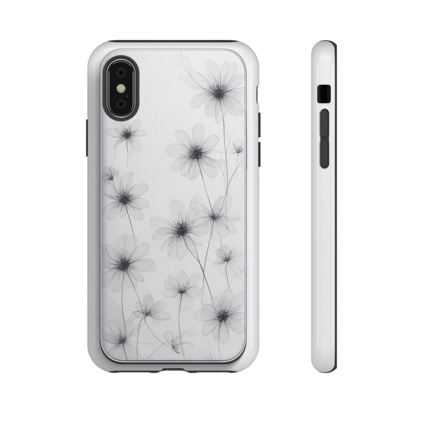 Tough Case — Black & White Floral Tough Phone Case