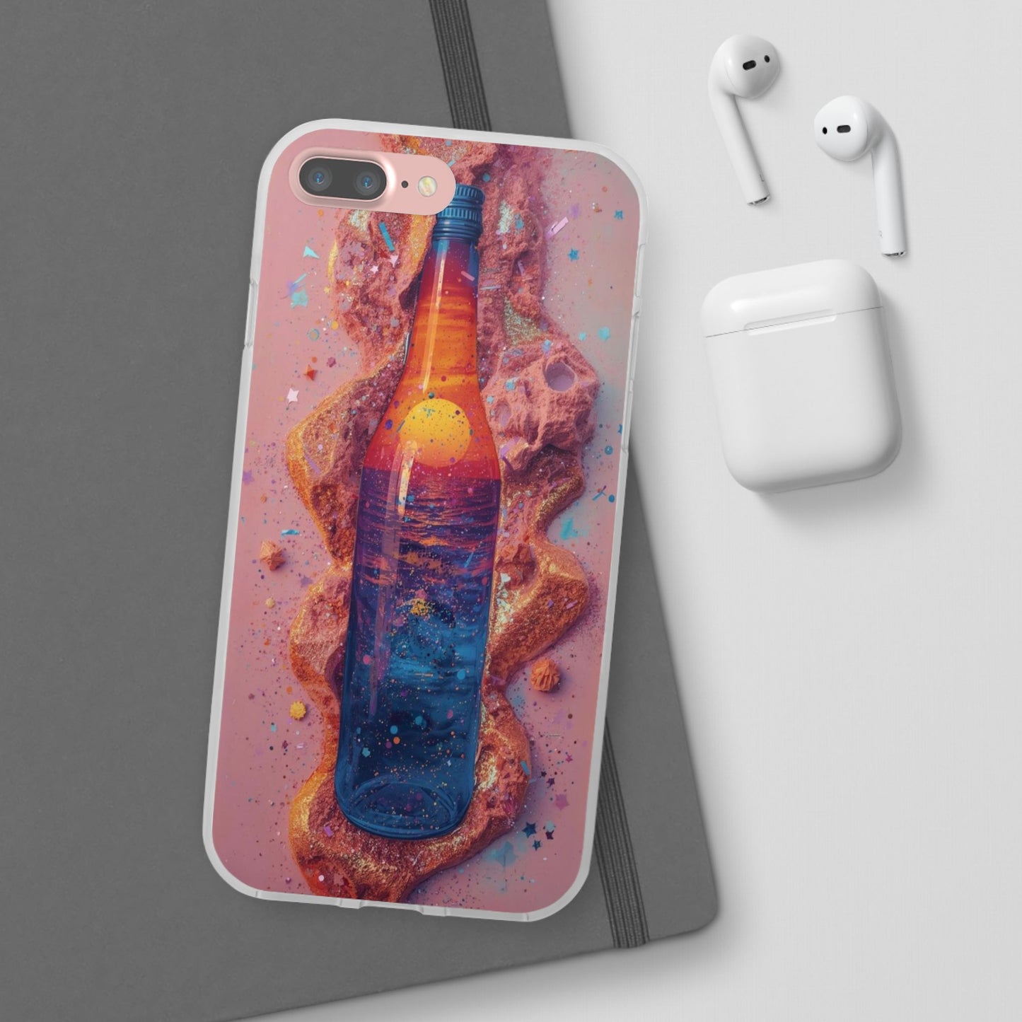 Phone Case — Surreal Sunset Bottle Art Flexible Protective Cover