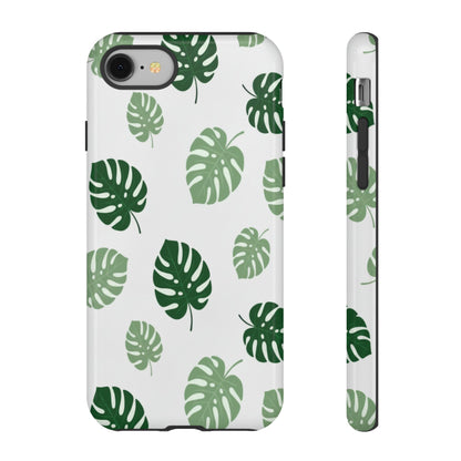 Monstera Leaf Phone Case — Tropical Green Pattern Tough Case