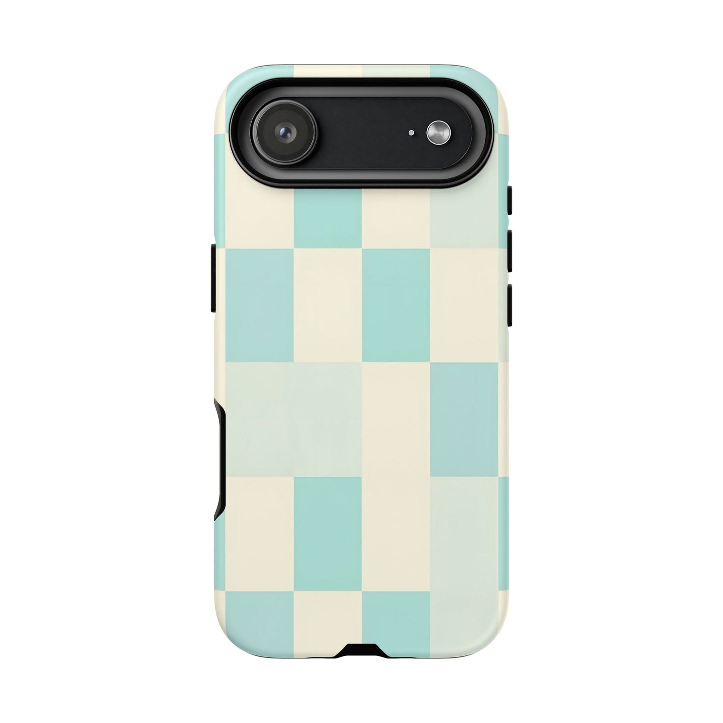 Pastel Checkerboard Tough Case – Mint & Cream Protective Phone Cover