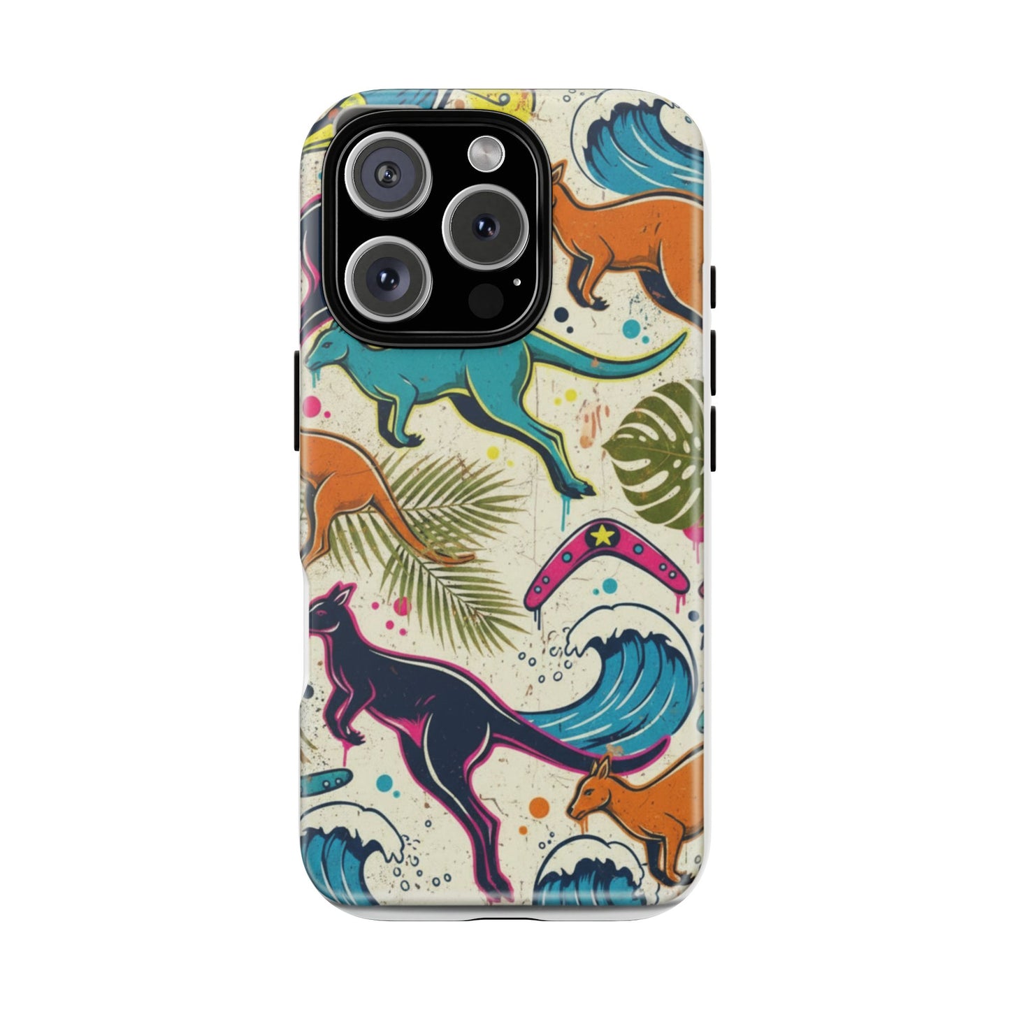 Tough Cases — Colorful Surfing Kangaroo Phone Case