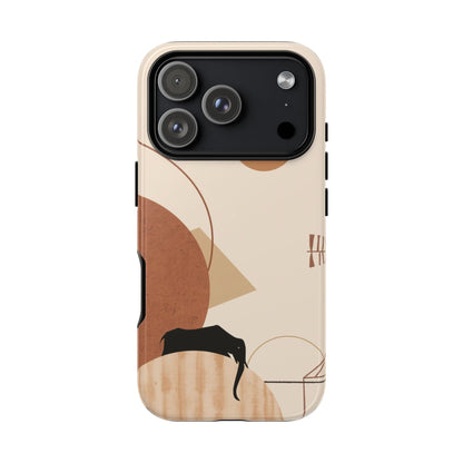 Abstract Earth Tones Phone Case — Minimal Geometric Design