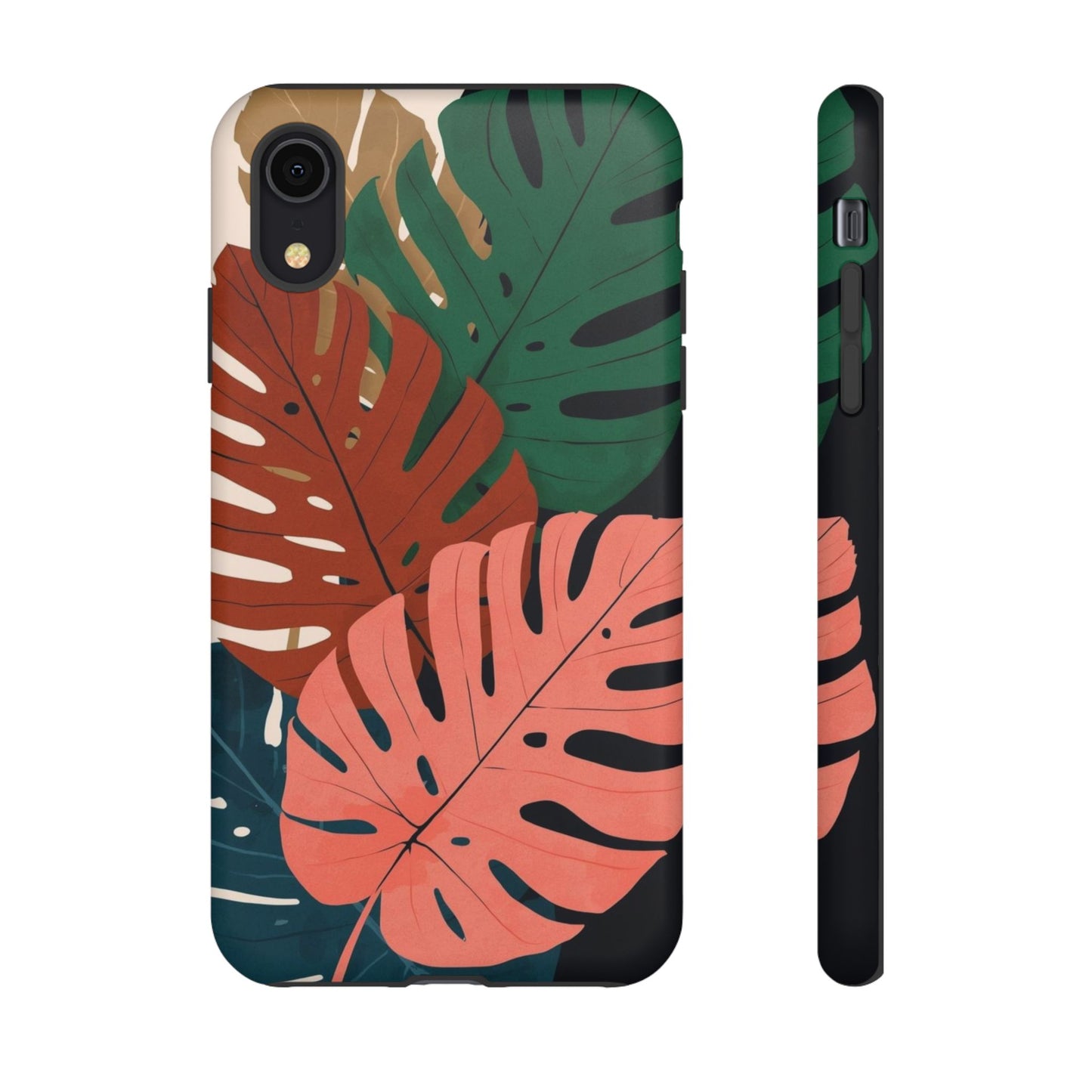 Tropical Monstera Phone Case — Colorful Leaf Protective Tough Case