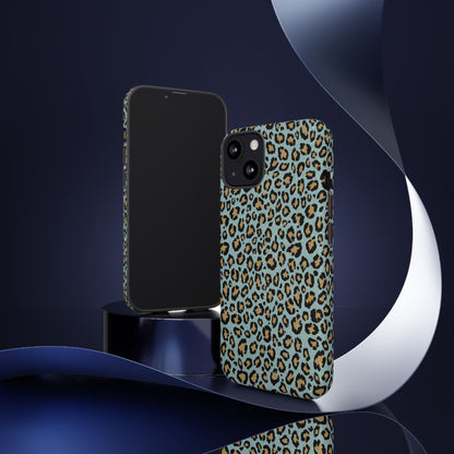 Leopard Print Tough Phone Case - Blue Cheetah Protective Cover