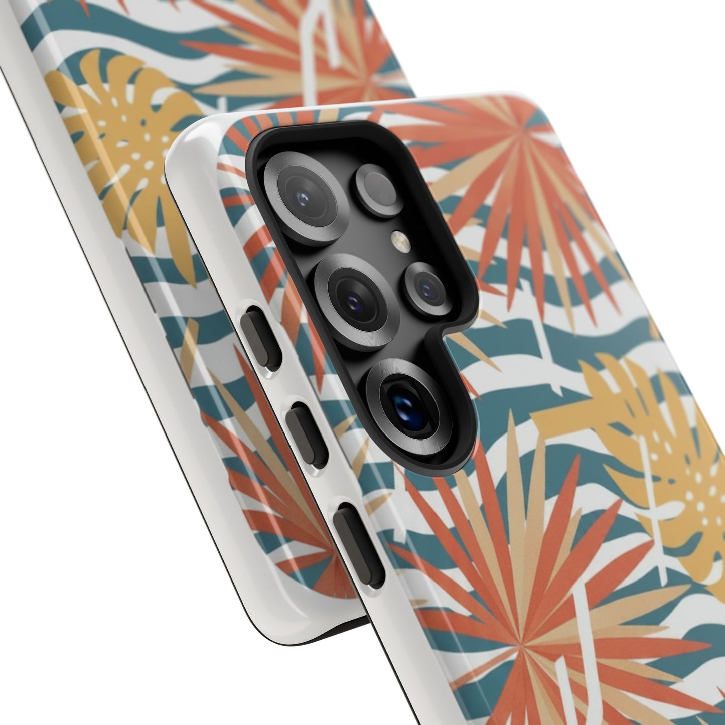 Tropical Palm Tough Phone Case – Retro Wave Floral Protective Cover