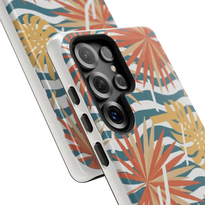 Tropical Palm Tough Phone Case – Retro Wave Floral Protective Cover