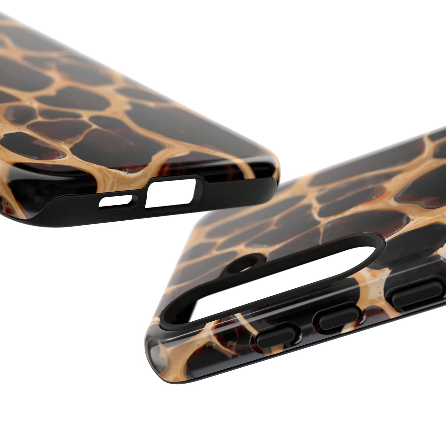 Phone Case — Brown Leather Dot Texture Rugged Protective Cover