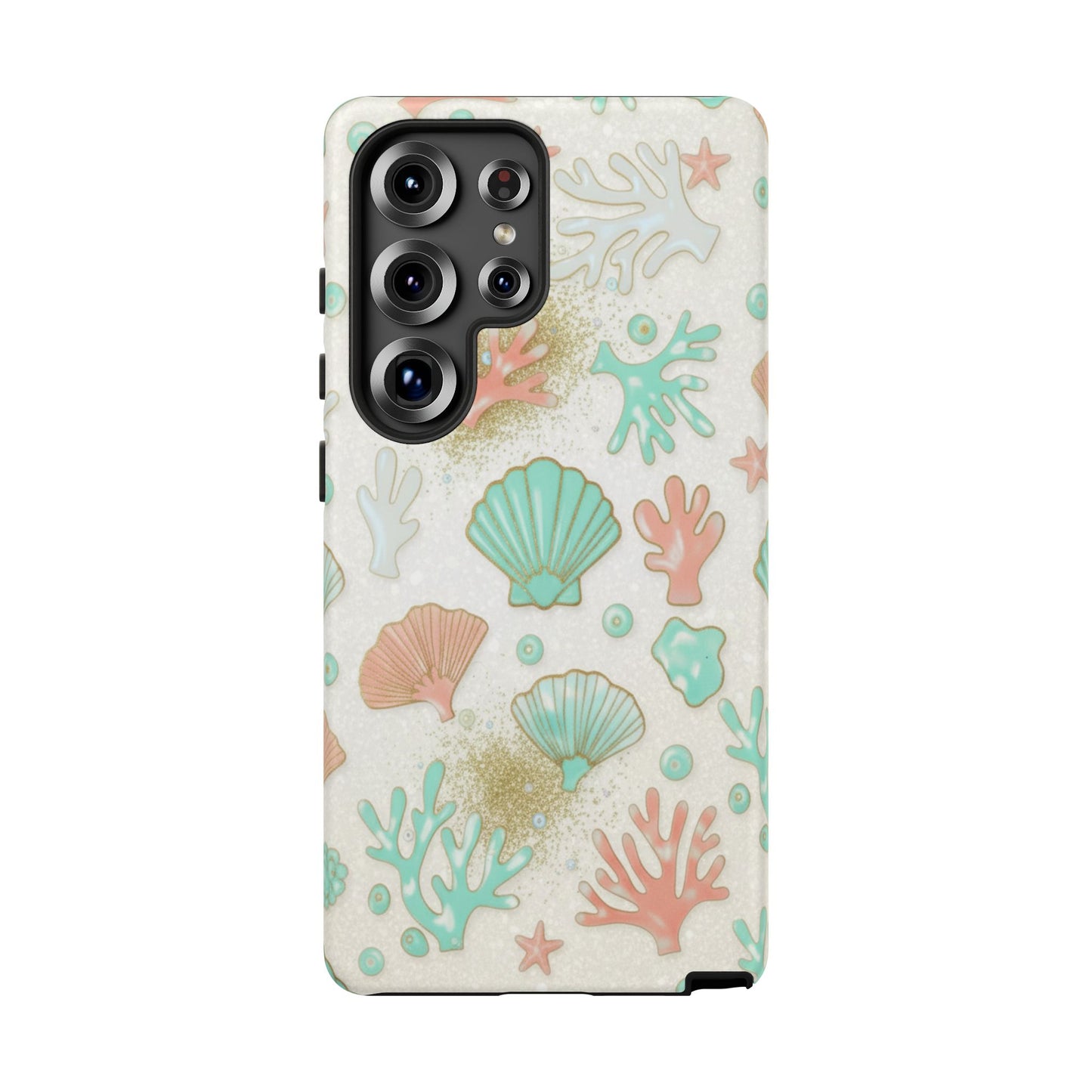 Seashell Coral Phone Case — Pastel Beach Shells Protective Tough Case