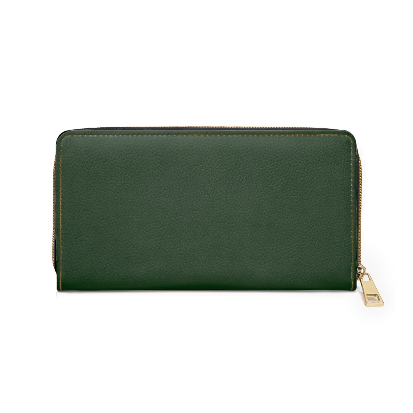 Green Zipper Wallet –  Travel Wallet with Gold Zipper