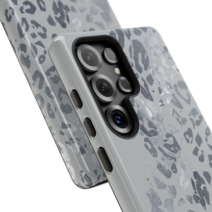 Gray Leopard Print Tough Phone Case