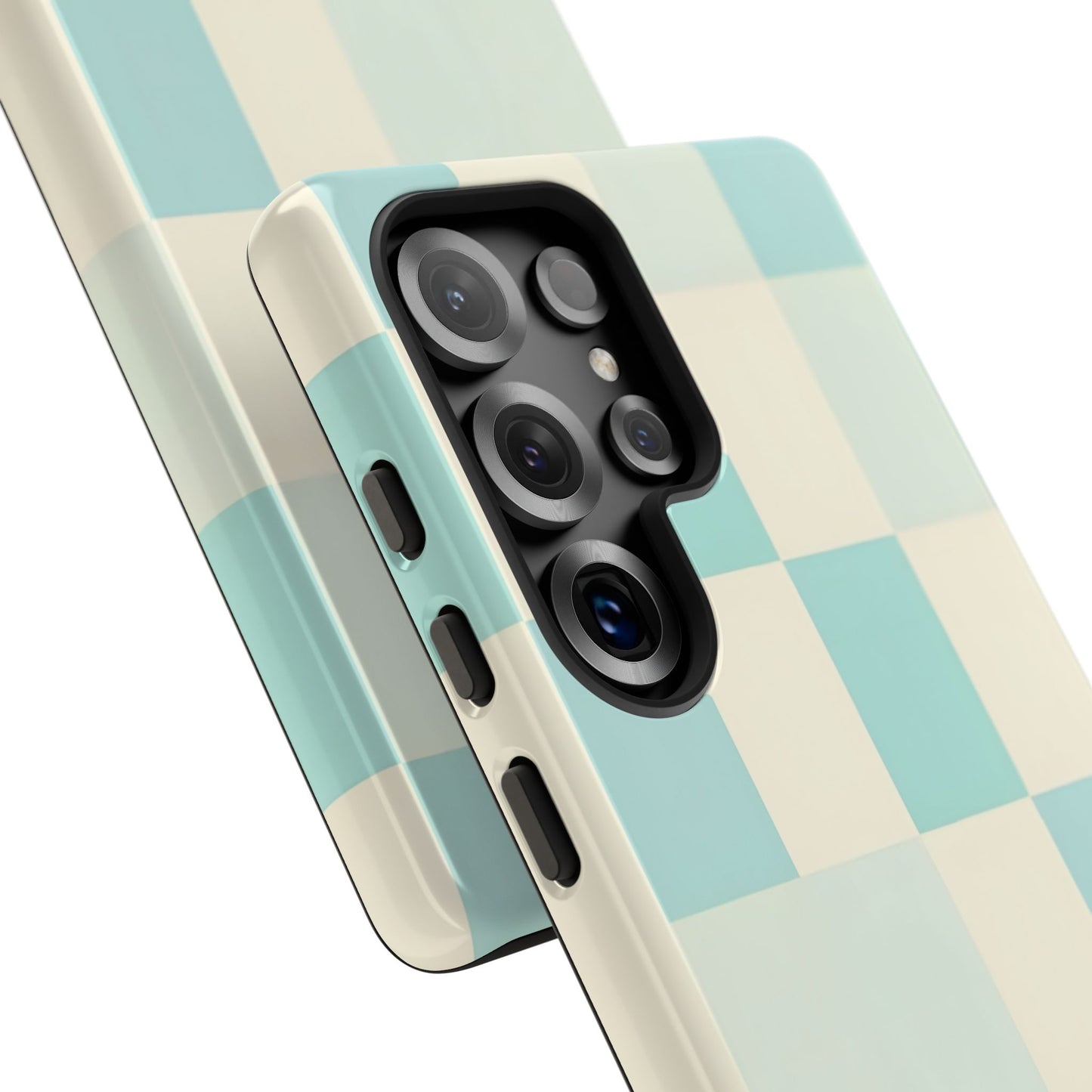Pastel Checkerboard Tough Case – Mint & Cream Protective Phone Cover