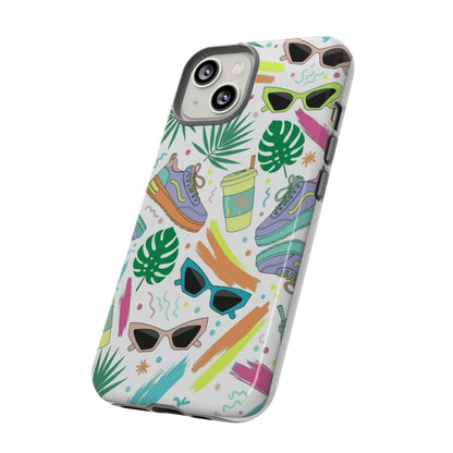 Tough Cases — Colorful Retro Sneakers & Sunglasses Phone Case