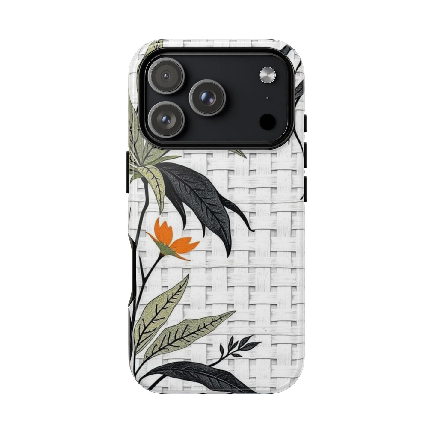 Floral Woven Tough Phone Case — Protective Botanical iPhone Cover