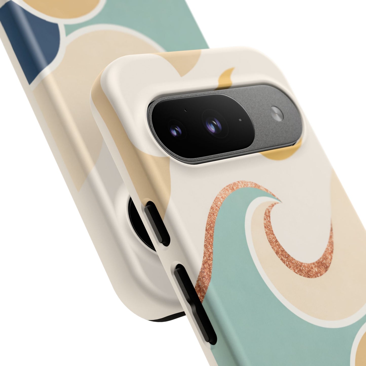 Sea Breeze Tough Phone Case — Retro Waves & Shells Design