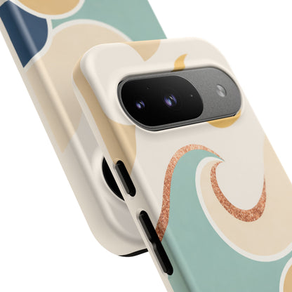 Sea Breeze Tough Phone Case — Retro Waves & Shells Design