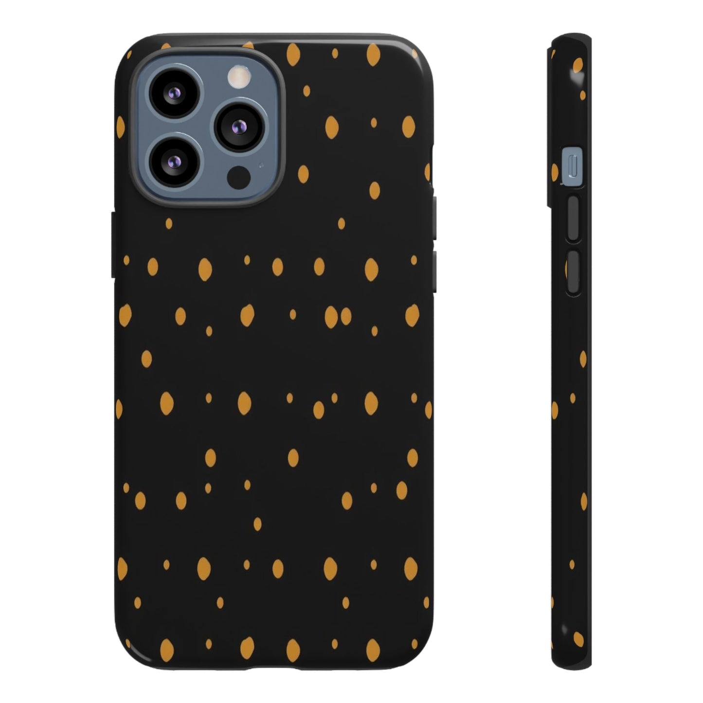 Black & Gold Dot Tough Phone Case — Protective Sparkle Pattern