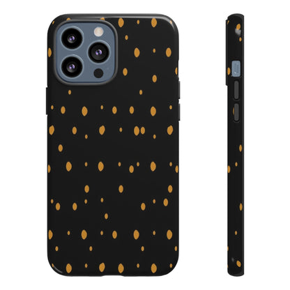 Black & Gold Dot Tough Phone Case — Protective Sparkle Pattern