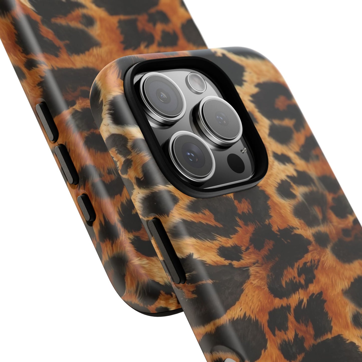 Leopard Print Tough Phone Case – Rugged Protective iPhone Cover