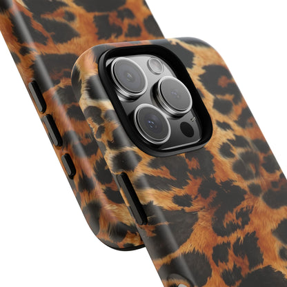 Leopard Print Tough Phone Case – Rugged Protective iPhone Cover