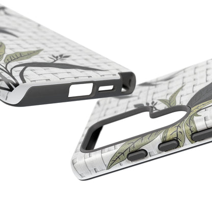 Floral Woven Tough Phone Case — Protective Botanical iPhone Cover