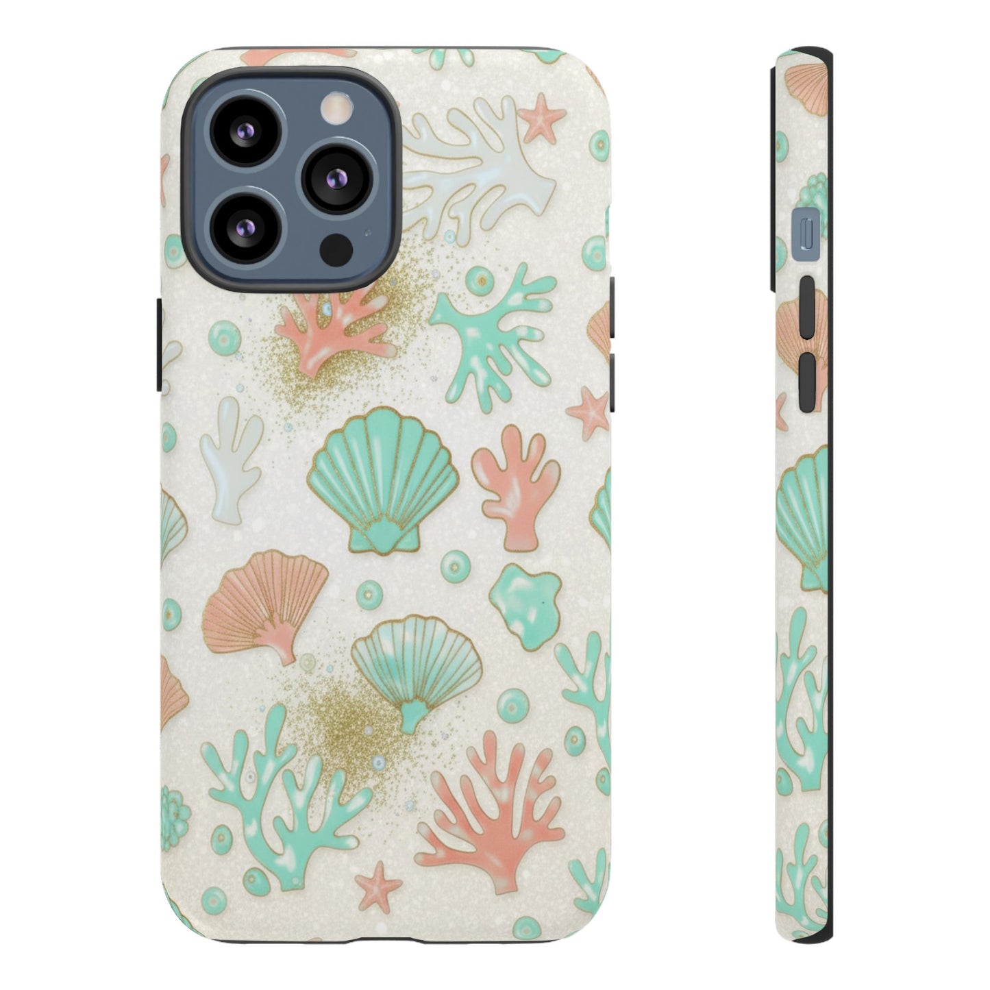 Seashell Coral Phone Case — Pastel Beach Shells Protective Tough Case
