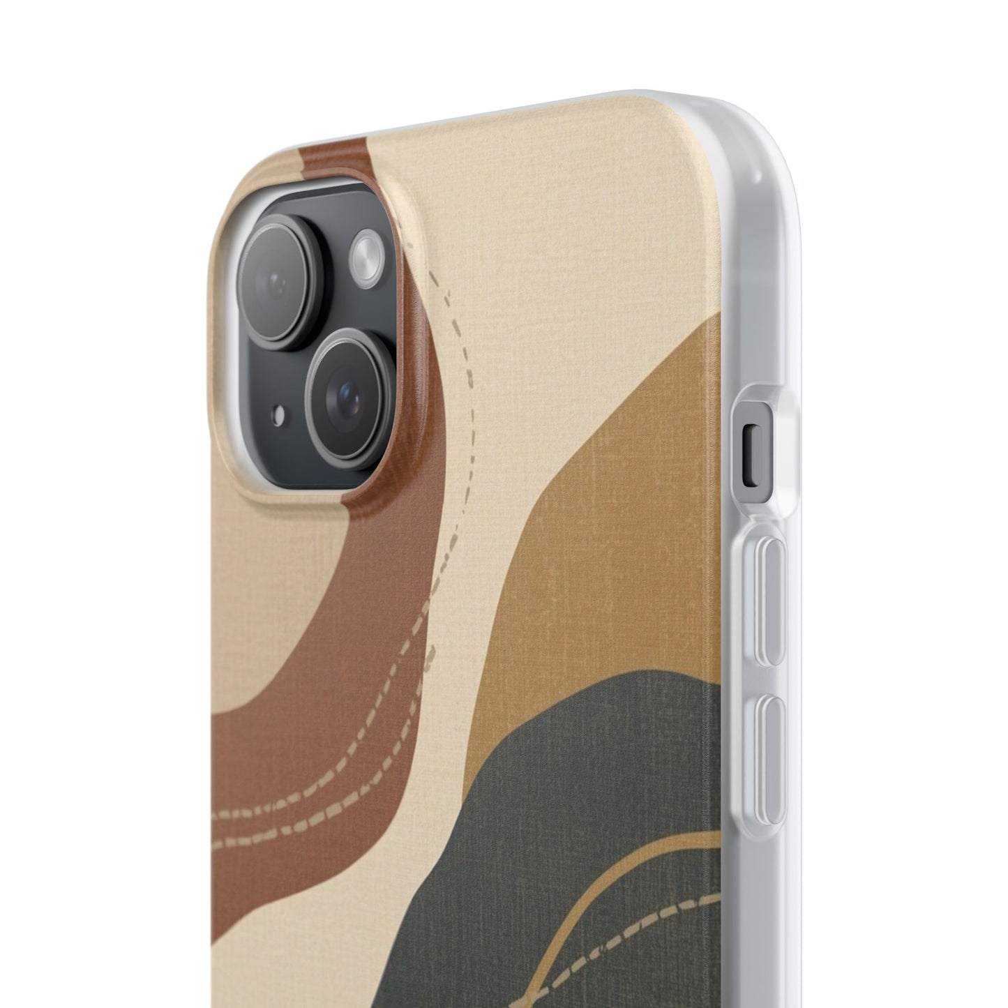 Abstract Earth Tone Phone Case — Boho Wavy Flexi Case
